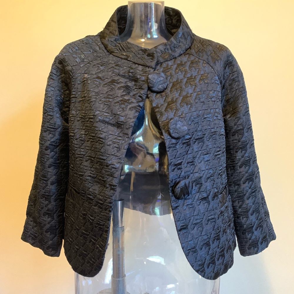 Houndstooth Cropped Jacket - Picture 3 of 11